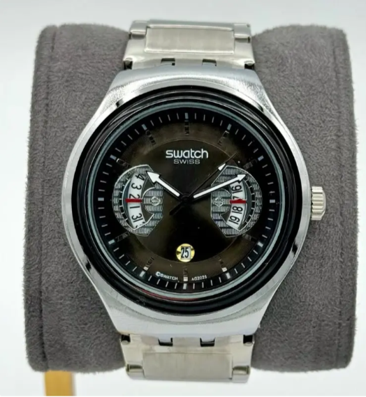 Montre Swatch Irony Chrono Cadran Noir Acier Inoxydable