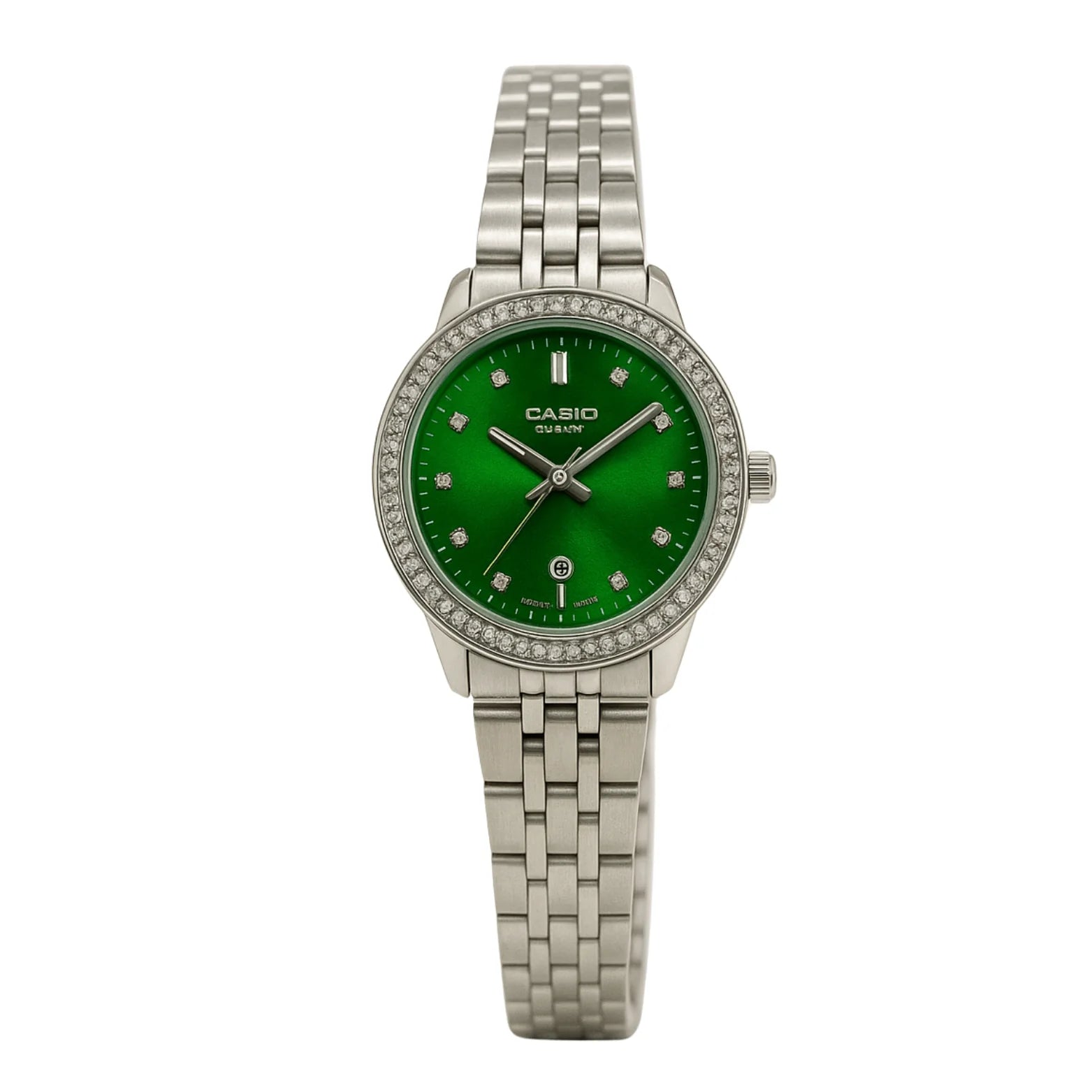 Montre Casio Sheen Femme Émeraude Strass Acier