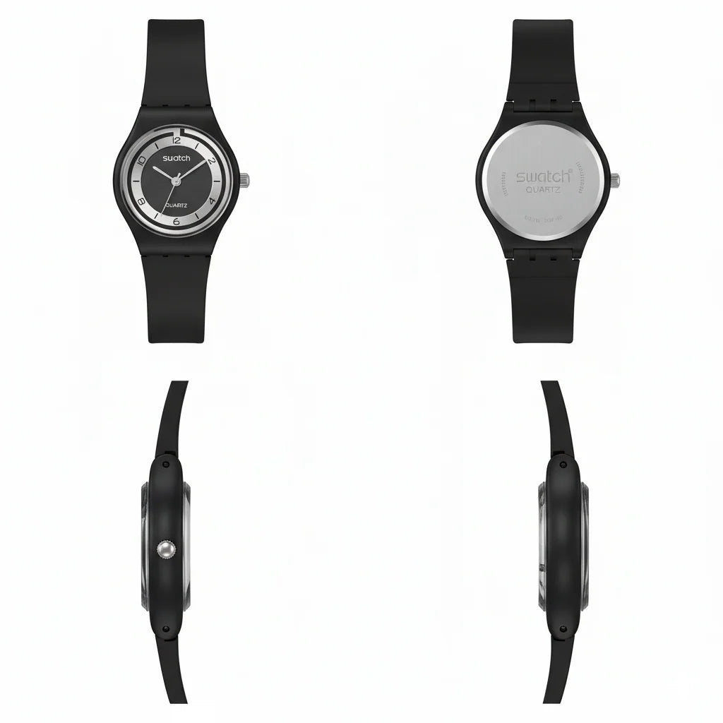 Montre Femme Swatch 3162 Sport Noire – Élégance Intemporelle & Esprit Sportif 26–28mm