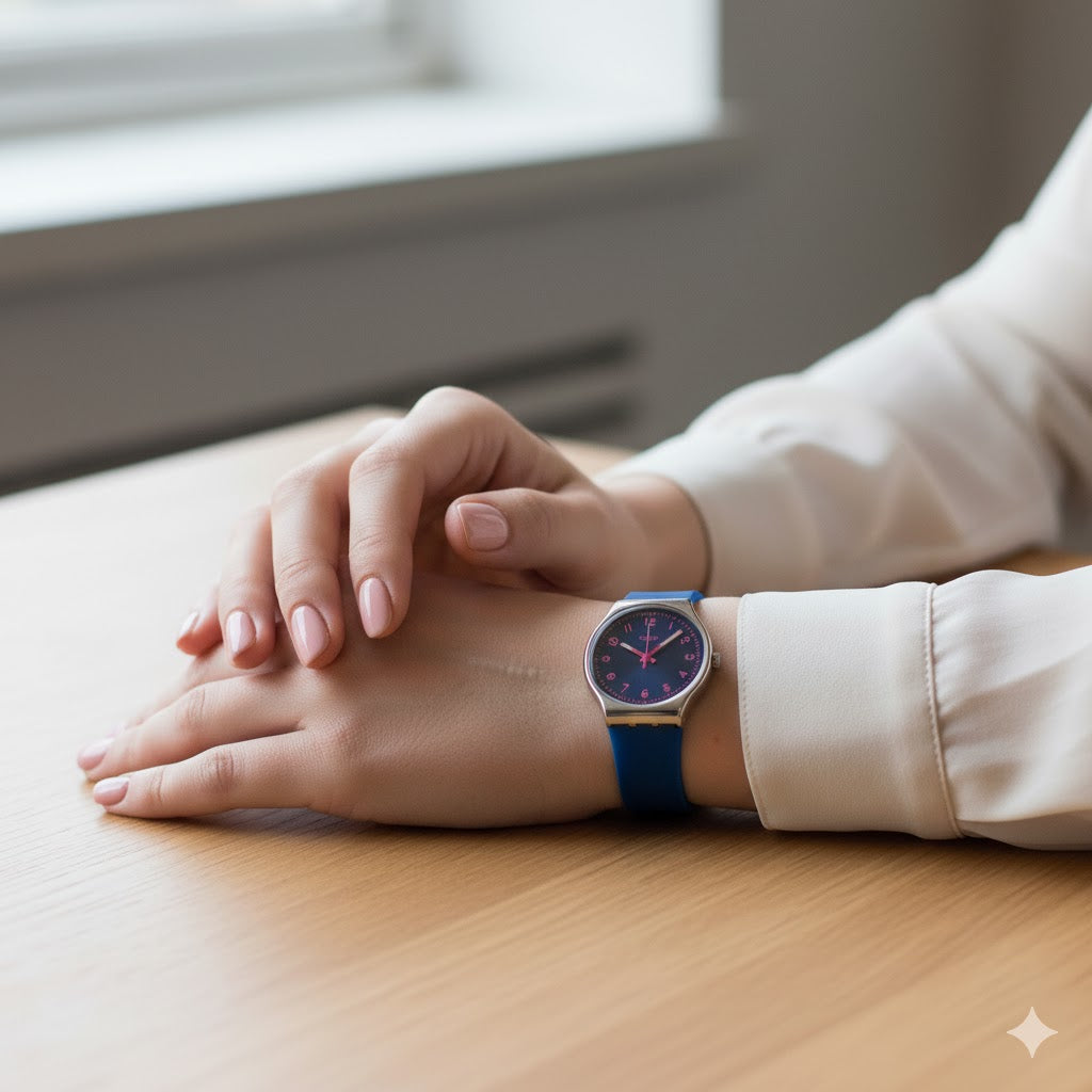 Swatch Pop Art Flash : Montre Bleu Électrique et Fuchsia